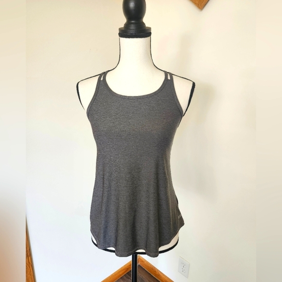 DSG Heather Gray Fitted Strappy Tank Top Shirt - Picture 1 of 4